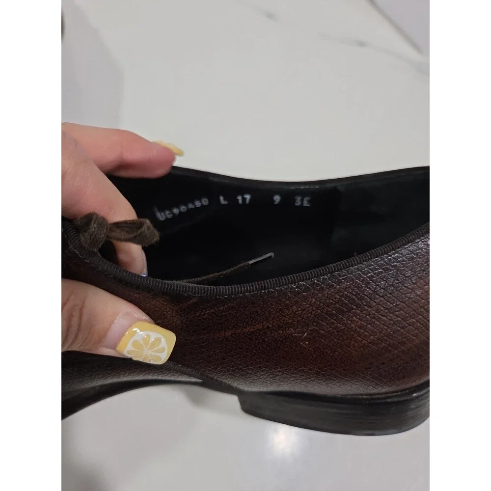 Salvatore Ferragamo Studio Brown Pebbled Leather Oxford Lace-Up Shoes 9 SB7